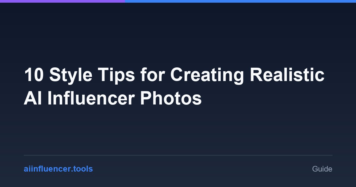 10 Style Tips for Creating Realistic AI Influencer Photos